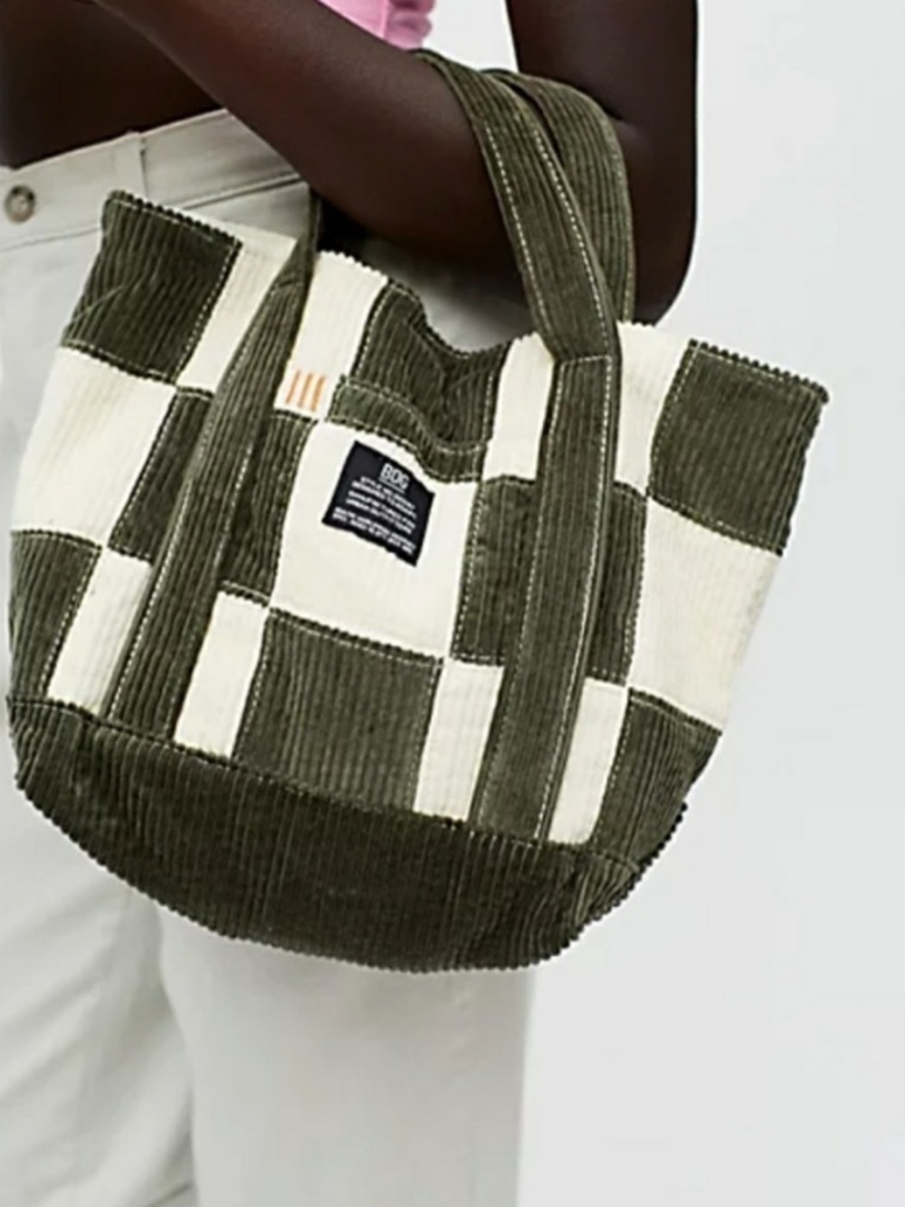 Urban Outfitters: Checkerboard Corduroy Tote Bag